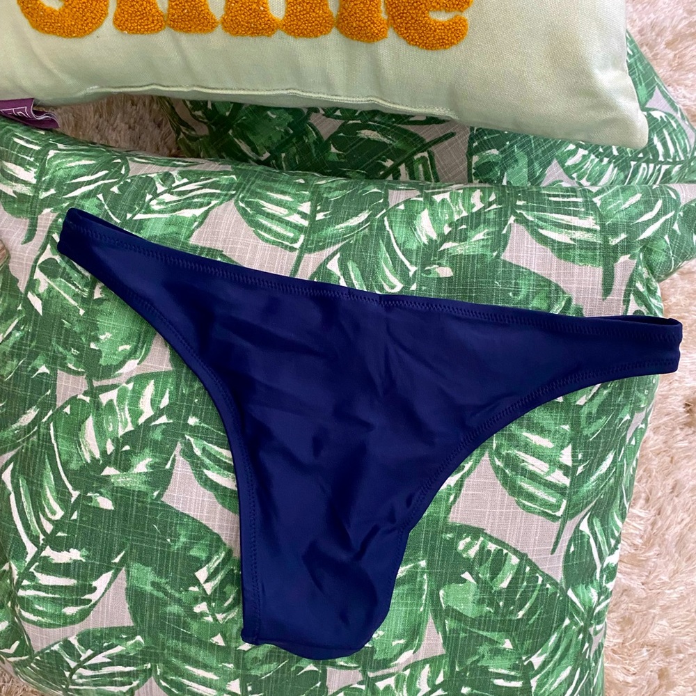 aerie Cheekiest Bikini Bottoms Navy Green Size Small NWOT